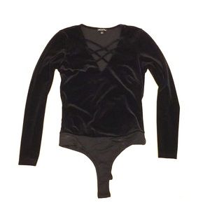 Black velvet bodysuit